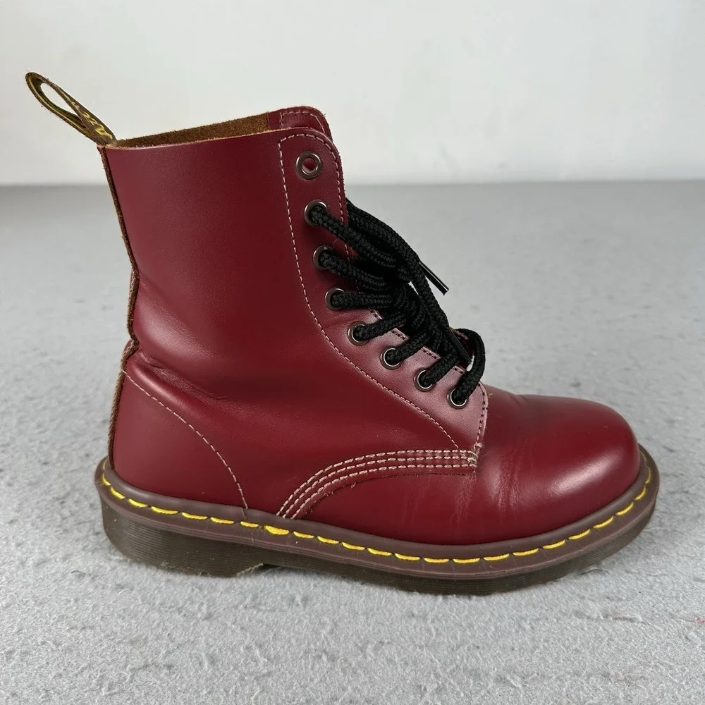 Doc Martens Boots Mens 6 Womens 7 UK 5 Made In England 1460 Oxblood 8‎ Eye MIE